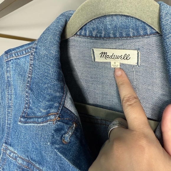 Madewell Jean Jacket Womens XS Blue Denim Trucker 100% Cotton Vintage Y2K  90s - Picture 3 of 4